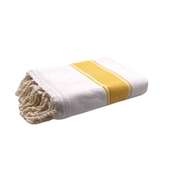 Fouta doublée éponge jaune moutarde - BY FOUTAS