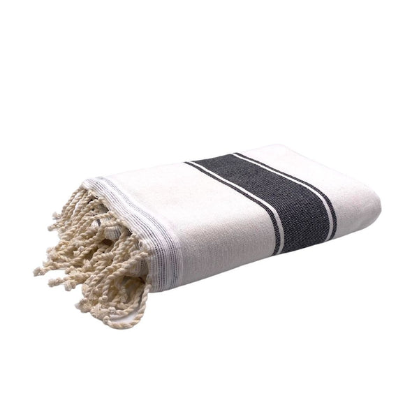 Fouta doublée éponge anthracite - BY FOUTAS