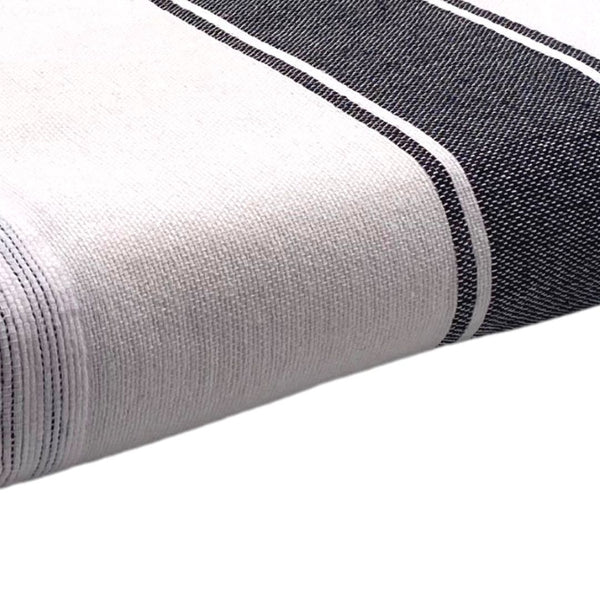 Fouta doublée éponge anthracite zoom sur le tissage - BY FOUTAS