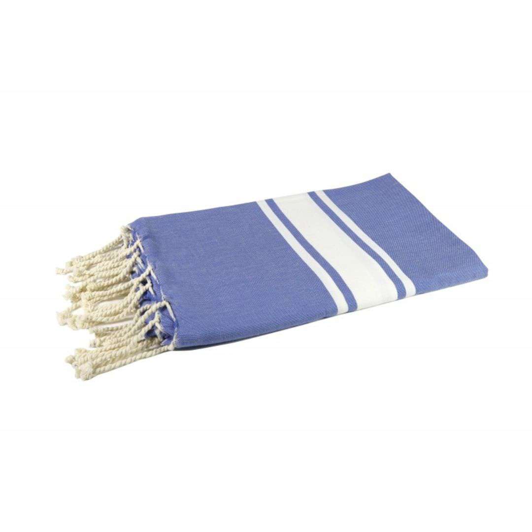 Fouta tissage plat couleur bleu lavande