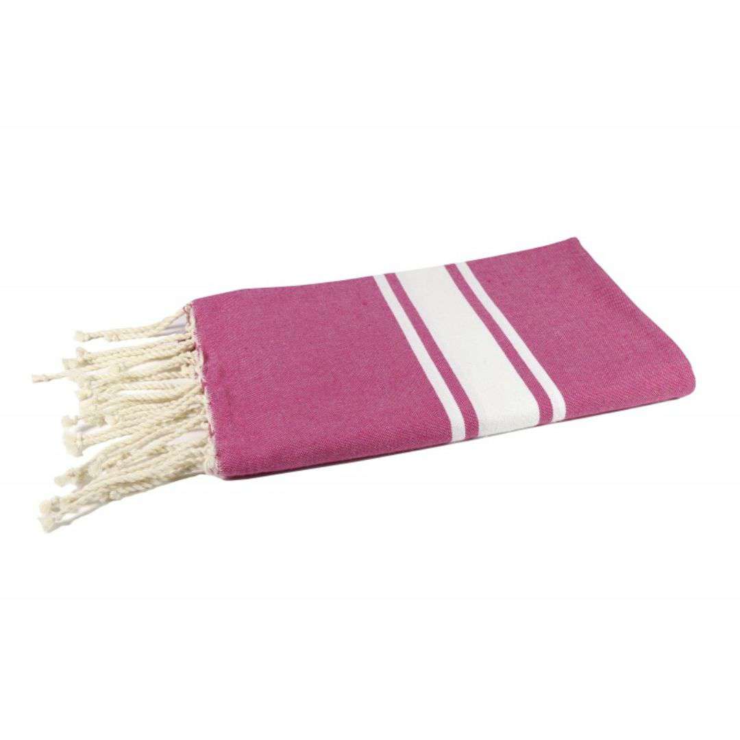 Fouta tissage plat couleur fuchsia