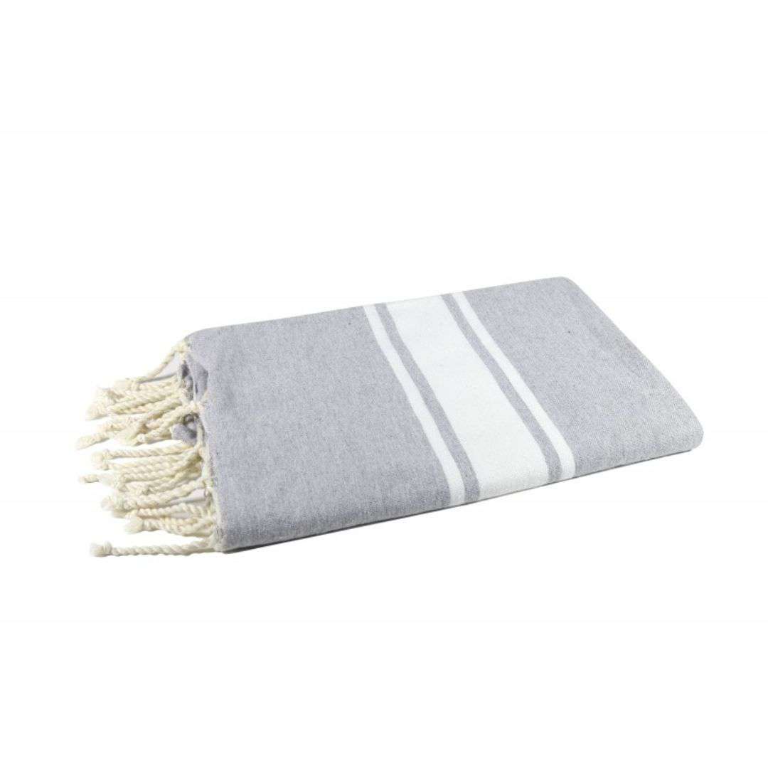 Fouta tissage plat grise