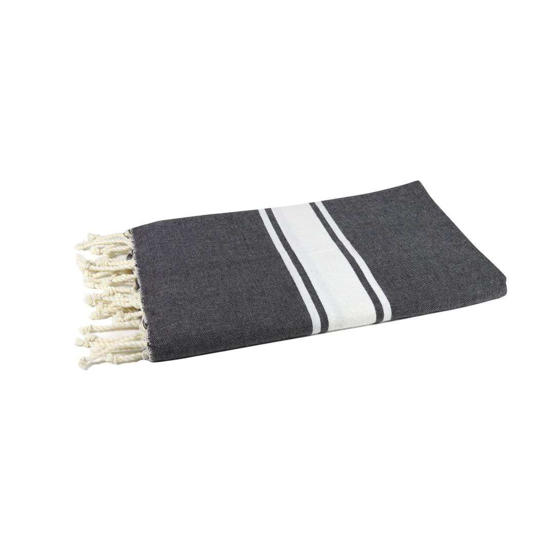 Fouta tissage plat couleur noir