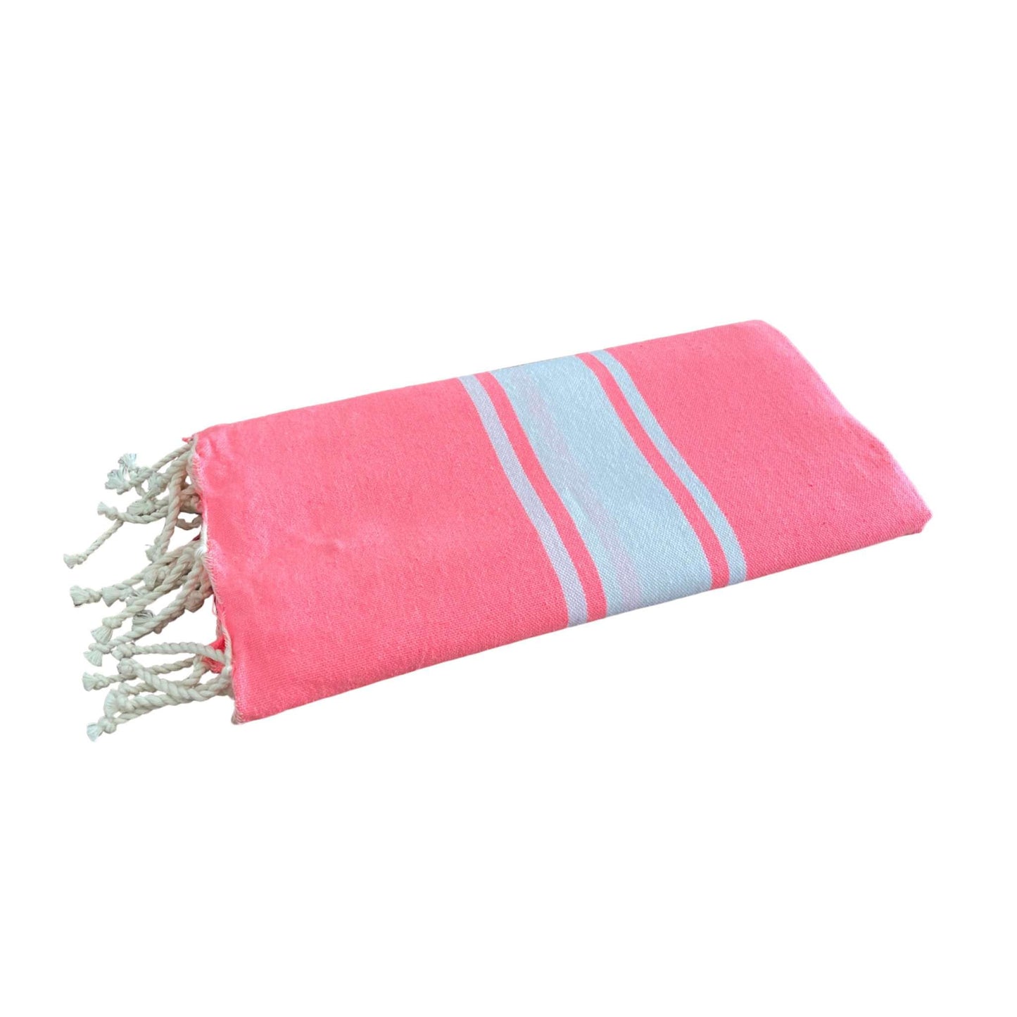 Fouta tissage plat couleur rose fluo